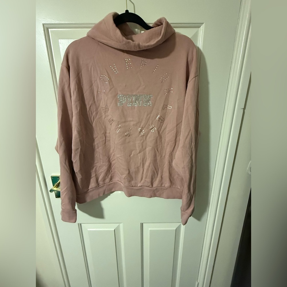 2/$35 Victoria's Secret Pink Bling Cowl Neck Pullover xl - Picture 3 of 9